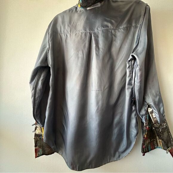 J.W.Anderson Shimmering Silk Blouse with abstract cityscape pattern - Picture 11 of 14